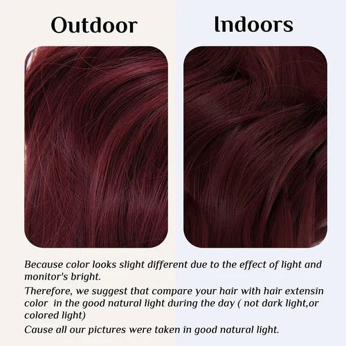 Extensiones de cabello Luxora™ Halo Rojo Vino