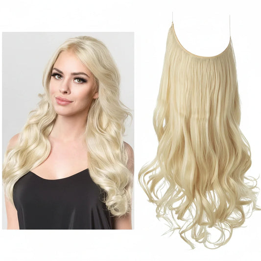 Extensiones de cabello Luxora™ Halo Rubio Claro