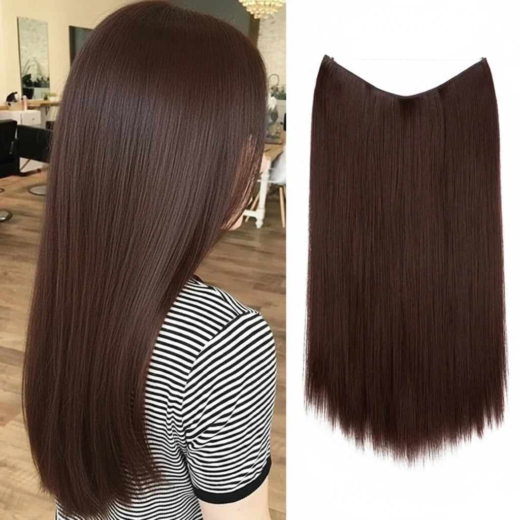 Extensions Halo Luxora™ auburn foncé lisses