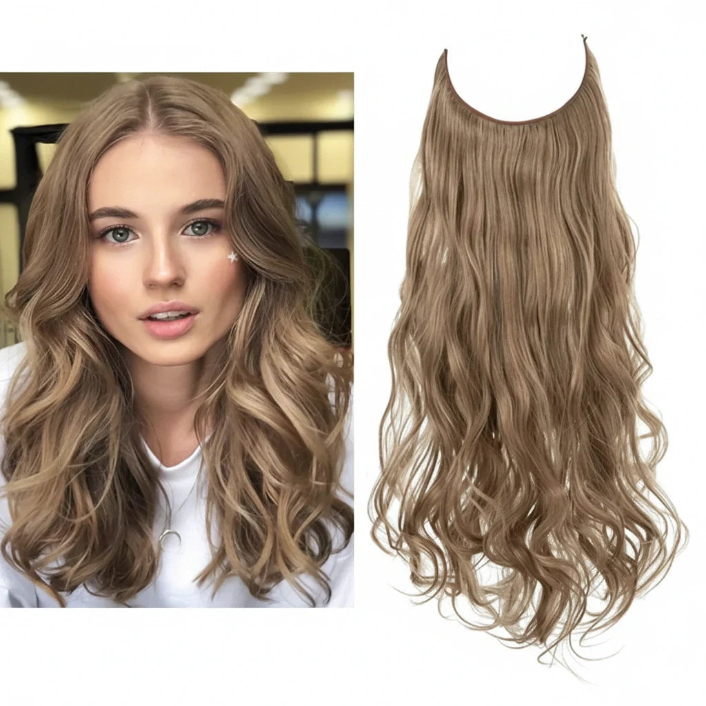 Luxora™ halo bruinblond hairextensions