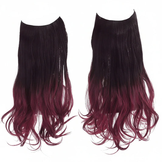 Extensiones de cabello Luxora™ Halo Degradado Vino