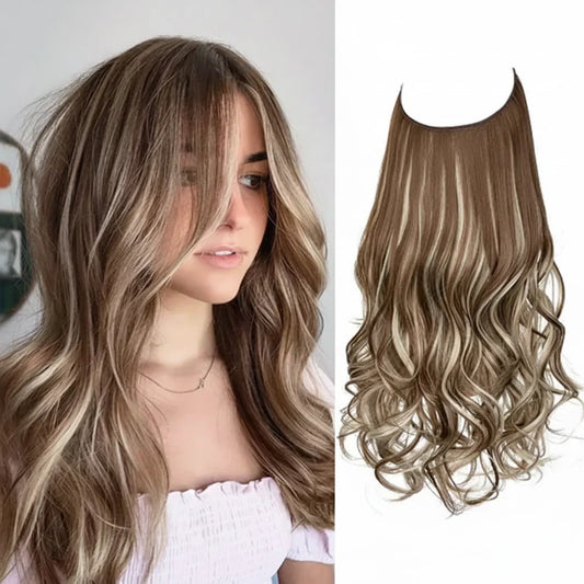 Extensiones de cabello Luxora™ Halo Rubio Latte