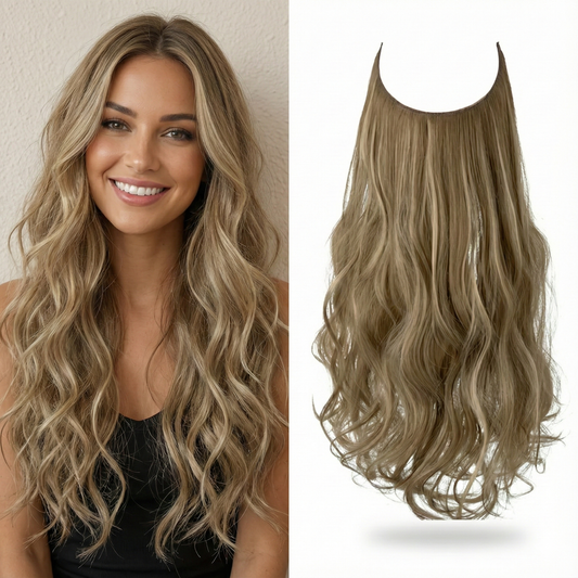 Luxora™ Halo Ash Blonde Hair Extensions
