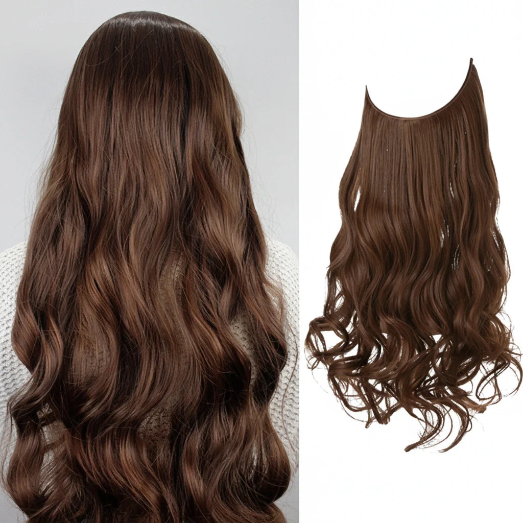Extensions Halo Luxora™ châtain clair
