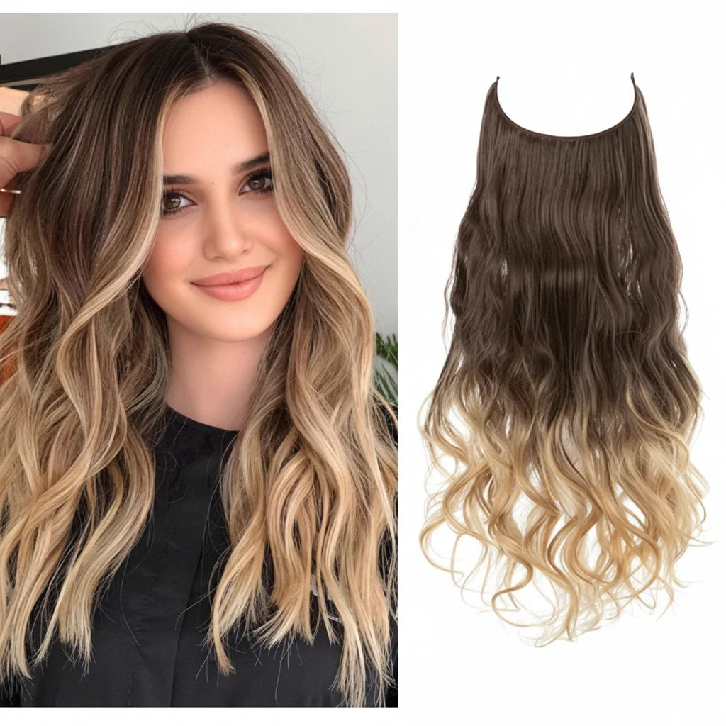 Luxora™ halo blond ombre hairextensions
