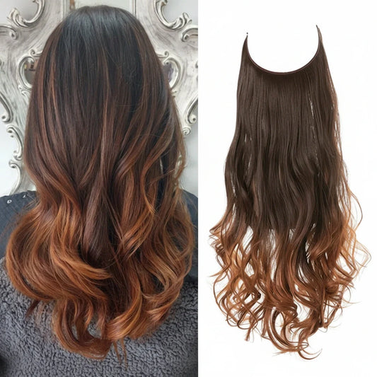 Luxora™ Halo Auburn Ombre Hair Extensions