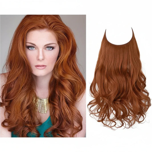 Extensiones de cabello Luxora™ Halo Rojo Cobrizo