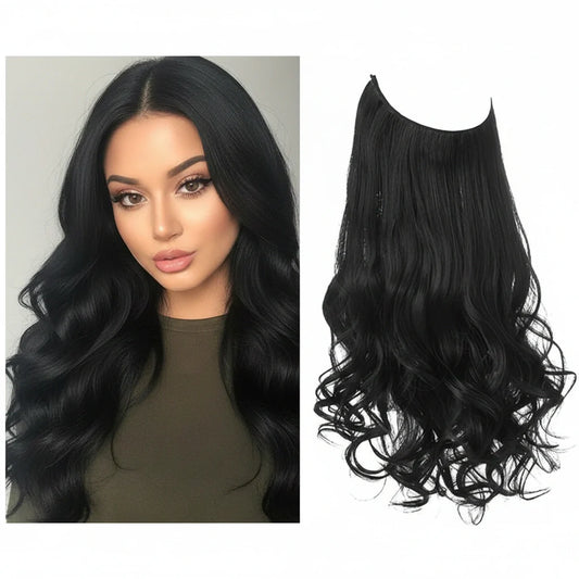 Extensiones de cabello Luxora™ Halo Negro Azabache