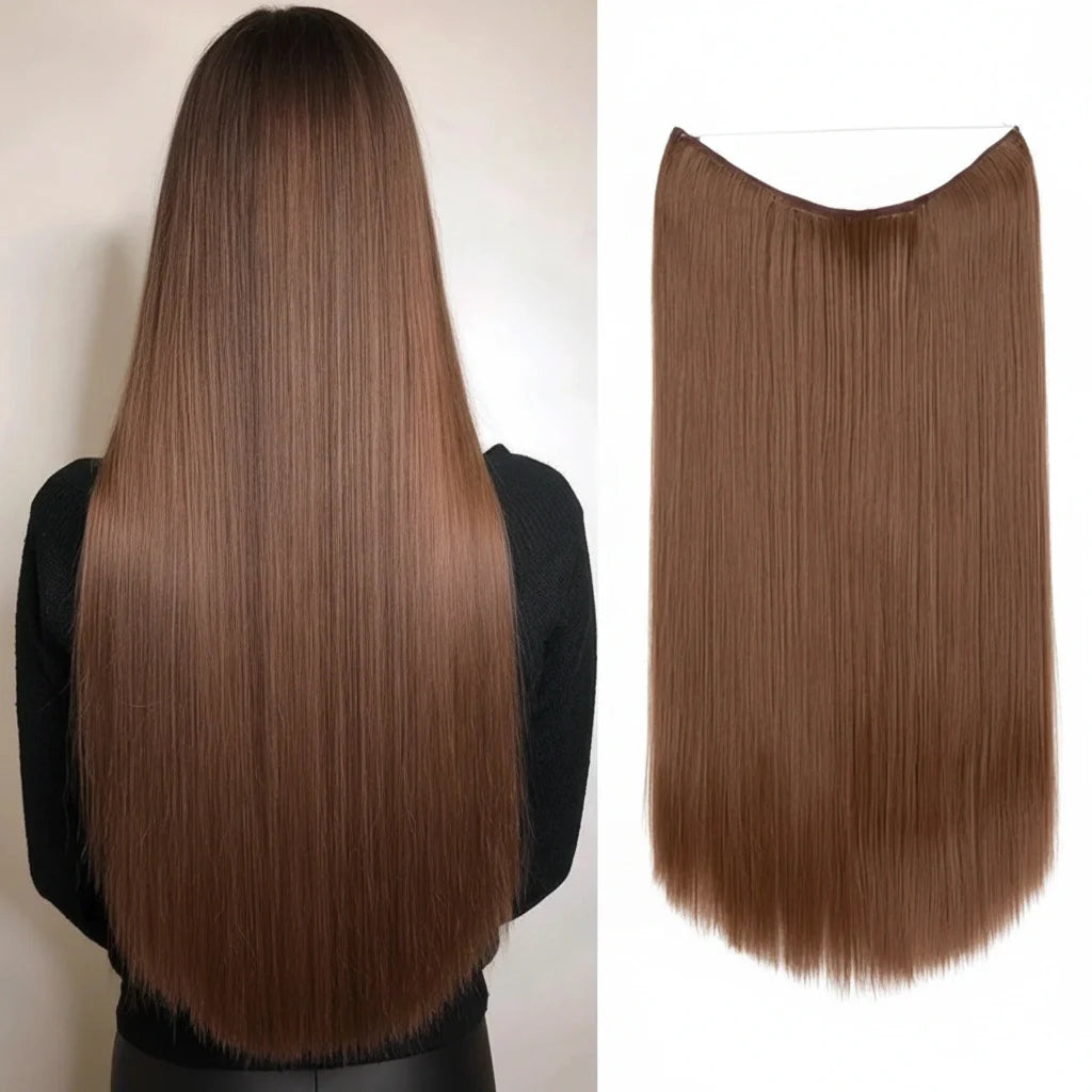 Extensions Halo Luxora™ brun chocolat au lait lisses