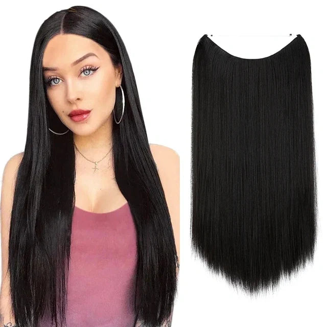 Extensions Halo Luxora™ noir doux lisses