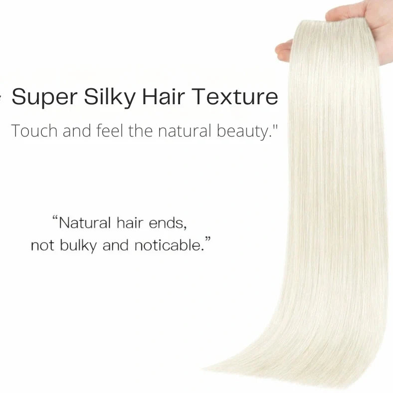 Luxora™ halo platinablond steil hairextensions