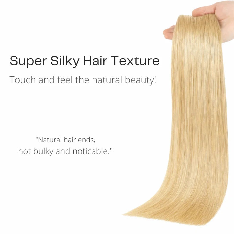 Luxora™ halo honingblond steil hairextensions