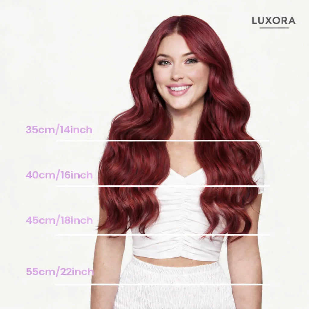 Luxora™ halo koperrood hairextensions
